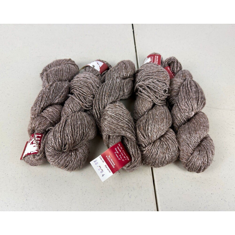 Tahki Laguna Linen/Viscose Worsted Yarn Gray Hanks Lot MPN 58